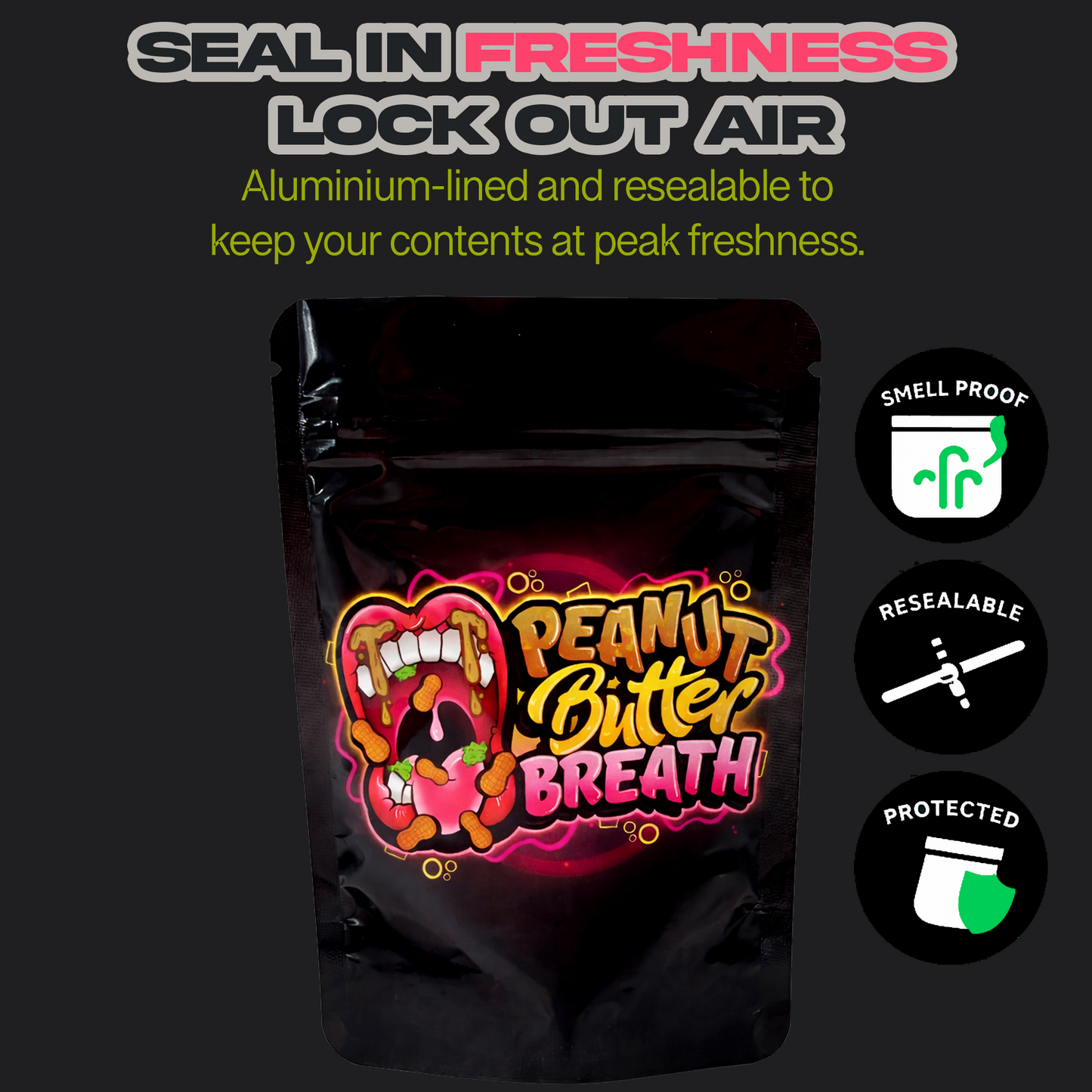Peanut Butter Breath Mylar Bags 3.5G