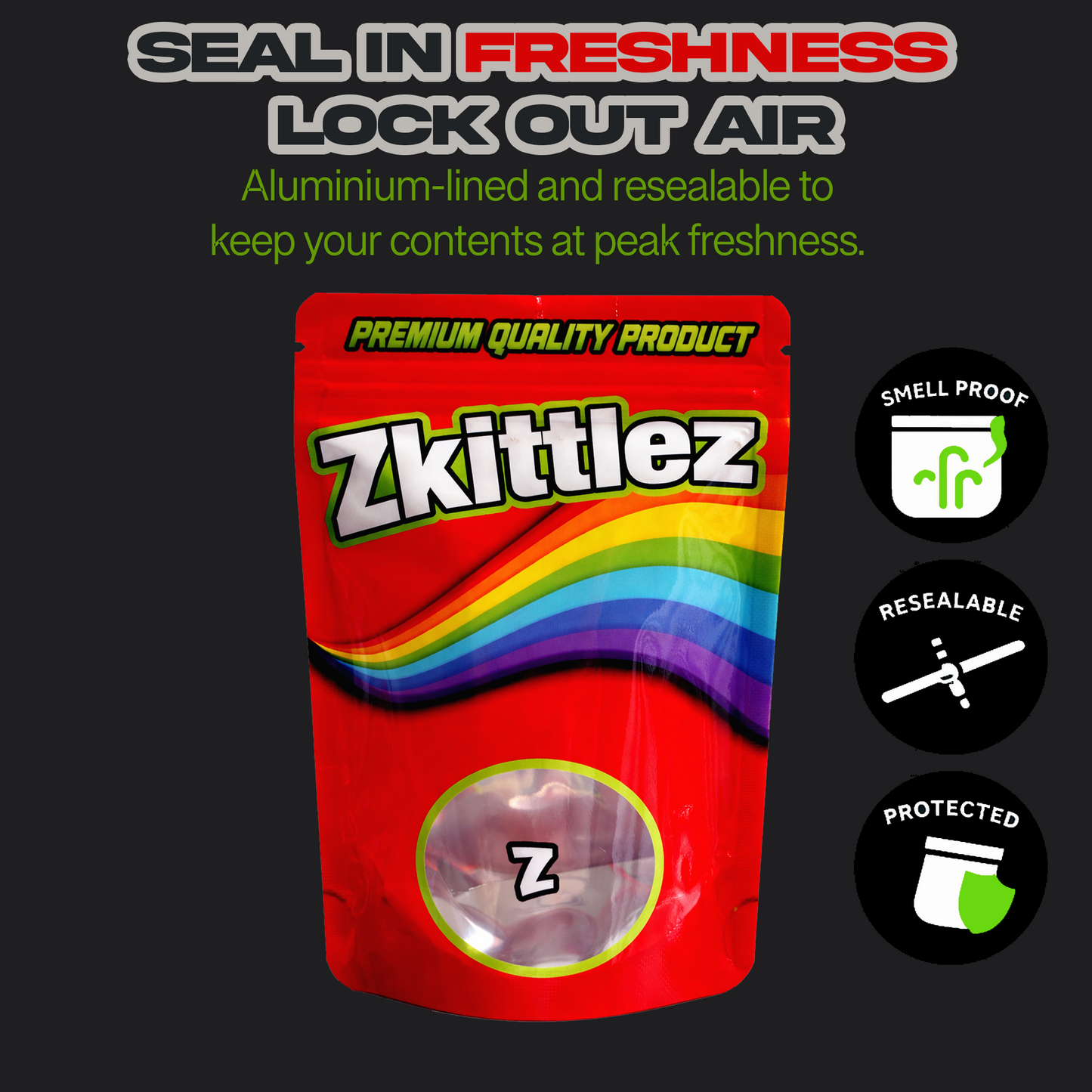 Zkittlez Mylar Bags