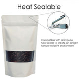 WHITE MYLAR BAG STAND UP POUCH ALL SIZES