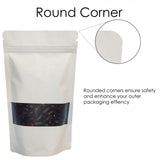 WHITE MYLAR BAG STAND UP POUCH ALL SIZES