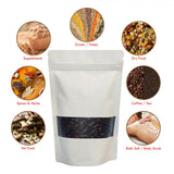 WHITE MYLAR BAG STAND UP POUCH ALL SIZES