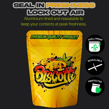 Biscotti Mylar Bags 3.5G