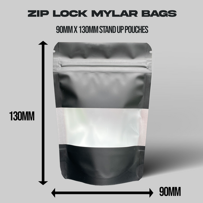 Black Window Mylar Bags 3.5G