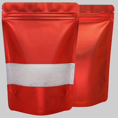 Red Window Mylar Bags 3.5G