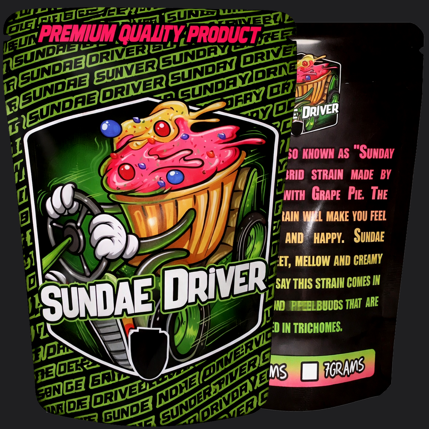 Sundae Driver Mylar Bags 3.5G