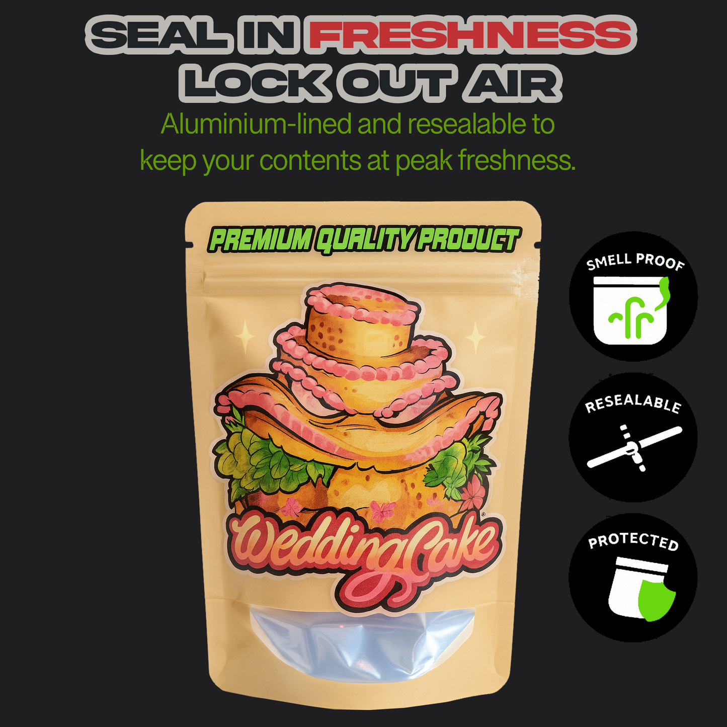 Wedding Cake Mylar Bags