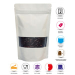 WHITE MYLAR BAG STAND UP POUCH ALL SIZES