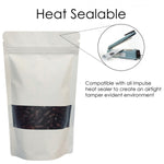 WHITE MYLAR BAG STAND UP POUCH ALL SIZES
