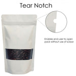 WHITE MYLAR BAG STAND UP POUCH ALL SIZES