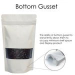 WHITE MYLAR BAG STAND UP POUCH ALL SIZES