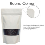 WHITE MYLAR BAG STAND UP POUCH ALL SIZES
